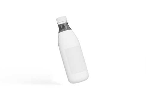 Milk bottle packaging mockup png