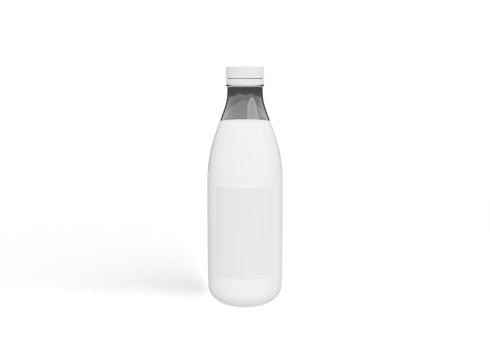 Milk bottle packaging mockup png