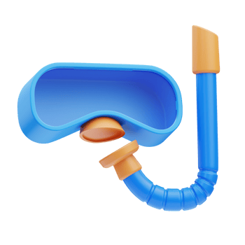 Snorkel Travel 3D Illustration png