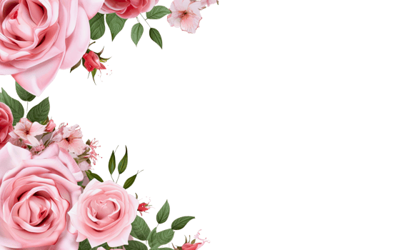 a Rose flower Clipart border. For decorating cards, invitations, banners, png
