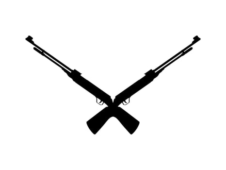 Weapon Silhouette, a long gun is a category of firearms with long barrels, for Pictogram. Logo, Apps, Website, Art Illustration or Graphic Design Element. Vector Illustration