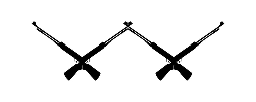 Weapon Silhouette, a long gun is a category of firearms with long barrels, for Pictogram. Logo, Apps, Website, Art Illustration or Graphic Design Element. Vector Illustration