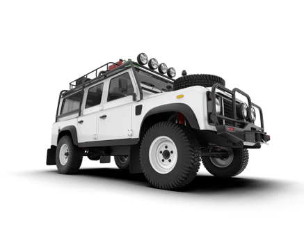 White SUV on transparent background. 3d rendering - illustration png