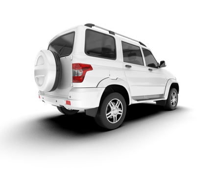 White SUV on transparent background. 3d rendering - illustration png