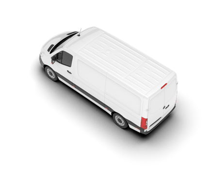 White van on transparent background. 3d rendering - illustration png