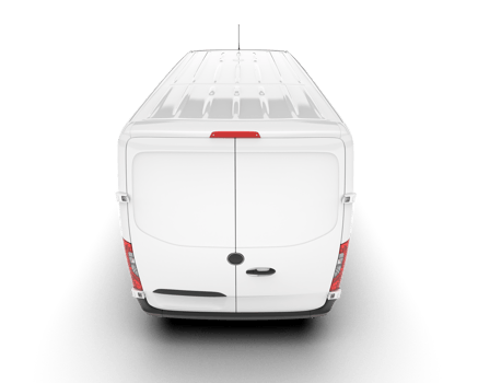 White van on transparent background. 3d rendering - illustration png