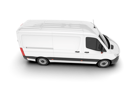 White van on transparent background. 3d rendering - illustration png