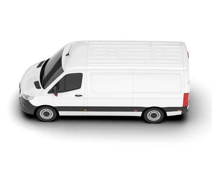 White van on transparent background. 3d rendering - illustration png