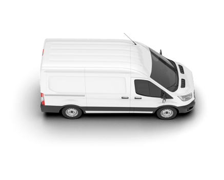 White van on transparent background. 3d rendering - illustration png