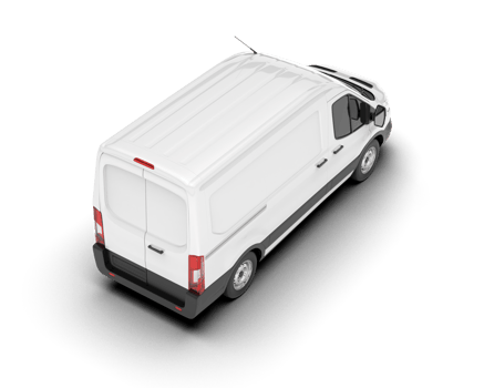White van on transparent background. 3d rendering - illustration png