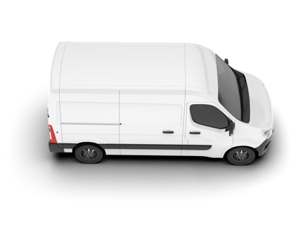 White van on transparent background. 3d rendering - illustration png