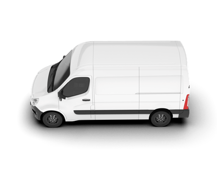 White van on transparent background. 3d rendering - illustration png