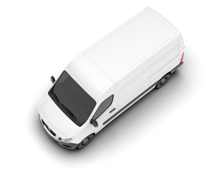 White van on transparent background. 3d rendering - illustration png