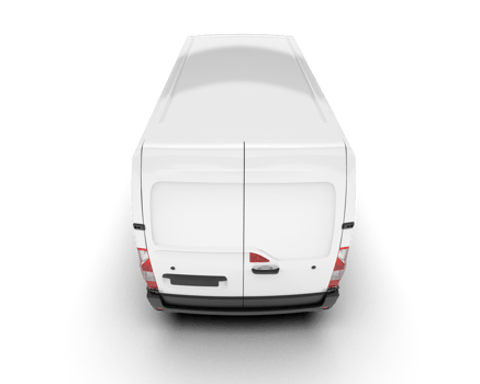 White van on transparent background. 3d rendering - illustration png