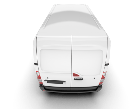 White van on transparent background. 3d rendering - illustration png