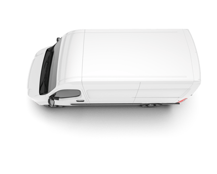 White van on transparent background. 3d rendering - illustration png