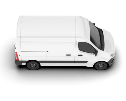 White van on transparent background. 3d rendering - illustration png