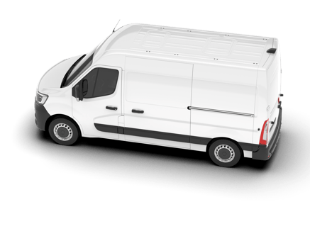 White van on transparent background. 3d rendering - illustration png