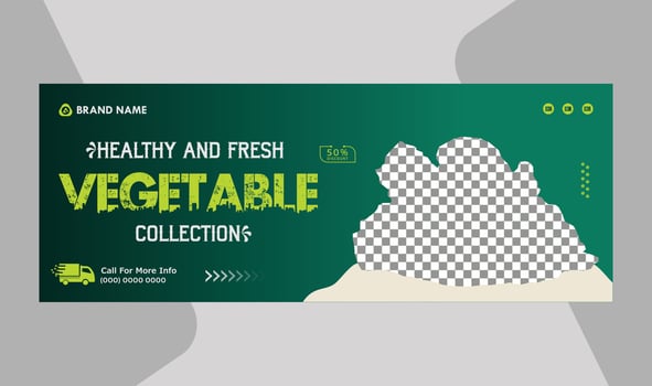 Facebook cover concept for social media food banner design for ads vector