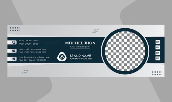 Modern email signature and professional email footer template design vector