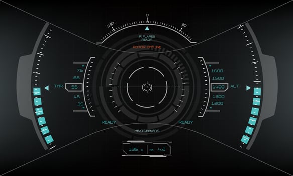HUD sci-fi interface screen blue grey view design virtual reality futuristic technology display vector