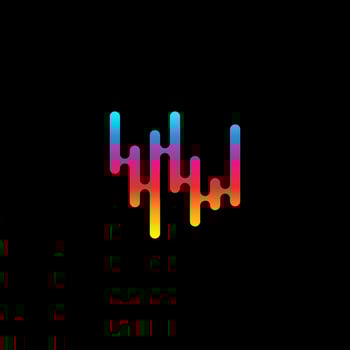 Sound wave logo. Audio colorful wave logo template vector