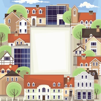 Background with hose.Old town. vector
