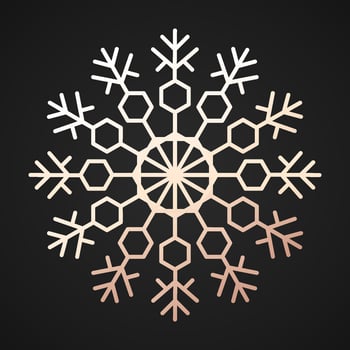 Snowflake gold color style isolated on background vector
