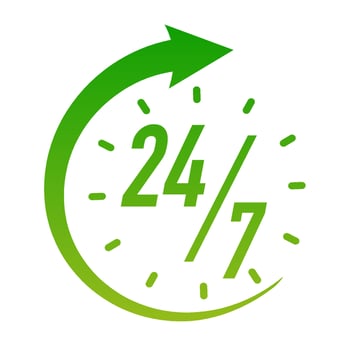 24 hours timer vector symbol gradient color