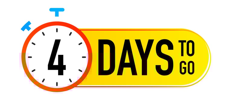 4 days to go timer vector symbol colorful style