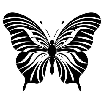 butterfly tattoo totem vector icon, illusions pattern wings.
