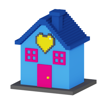 3d icon home valentine day illustration concept icon render png