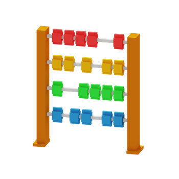 3d voxel icon abacus education illustration concept icon render png