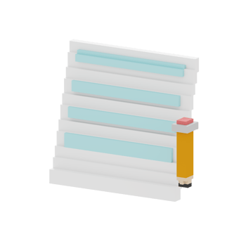 3d voxel icon paper education illustration concept icon render png
