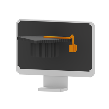 3d voxel icon graduation education illustration concept icon render png