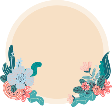 Rounde floral botanical frame png