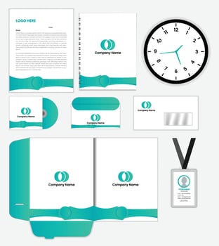 Brand Identity Mock-Up of stationery set design. Business office stationary template vector
