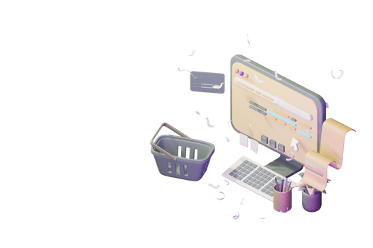 3d workdesk icon with laptop business online sale concept computer illustration png