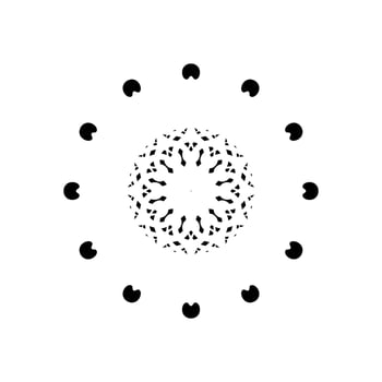 Geometrical Motive Pattern, Artistic Circle-Shaped, Monochrome and Minimalism, Modern Contemporary Mandala, for Decoration, Background, Decoration or Graphic Design Element. Vector Illustration