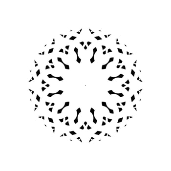Geometrical Motive Pattern, Artistic Circle-Shaped, Monochrome and Minimalism, Modern Contemporary Mandala, for Decoration, Background, Decoration or Graphic Design Element. Vector Illustration