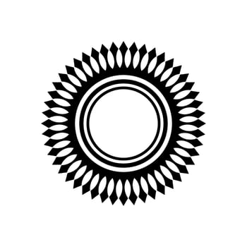 Geometrical Motive Pattern, Artistic Circle-Shaped, Monochrome and Minimalism, Modern Contemporary Mandala, for Decoration, Background, Decoration or Graphic Design Element. Vector Illustration