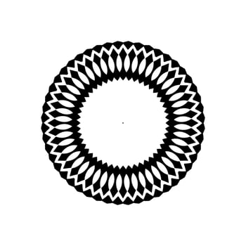 Geometrical Motive Pattern, Artistic Circle-Shaped, Monochrome and Minimalism, Modern Contemporary Mandala, for Decoration, Background, Decoration or Graphic Design Element. Vector Illustration