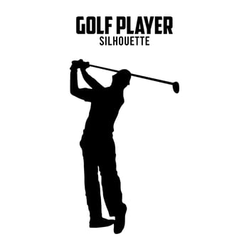 Golf Player Silhouette vector stock illustration, golf silhoutte 03