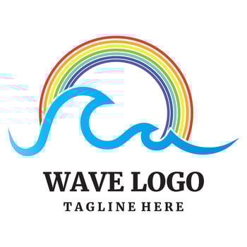 Sea waves icon logo design vector