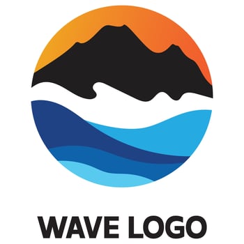 Sea waves icon logo design vector