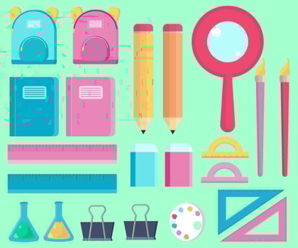 Back To School Object Elements Illustration vector