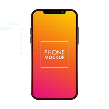 Modern Smartphone Mockup Colorful Gradient Display Isolated Vector Illustration
