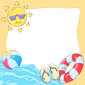 Summer Cartoon Drawing Frame png