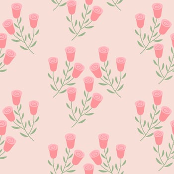 Minimal floral seamless pattern fashionable template for design. Pastel flower pattern vector illustration background half drop design for fabric, textile, cover paper, gift wrap, print template.