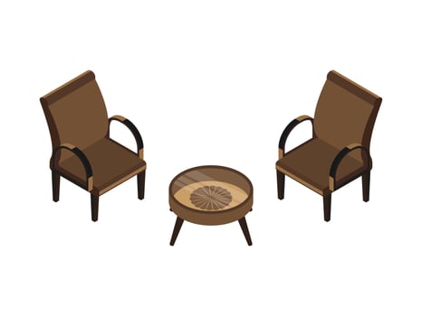 Chairs with Table vector